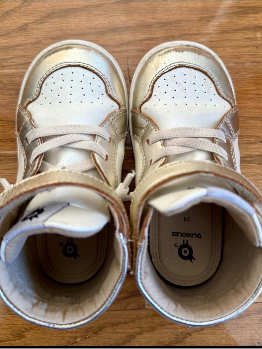 Old Soles Gold Metallic High-Top Kids Sneakers